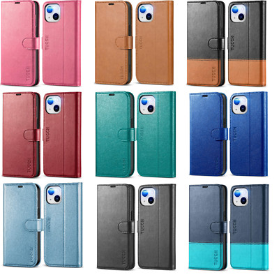 TUCCH Hülle iPhone 14/13/12/11/XR/8/7/SE (ALLE MODELLE) Leder Wallet Case Karte Ho