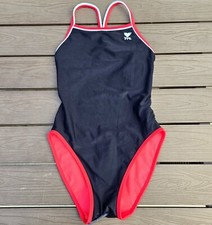 TYR Swimsuit Womens 30 Black/Red Hydra Span Reversible Diamond Fit New