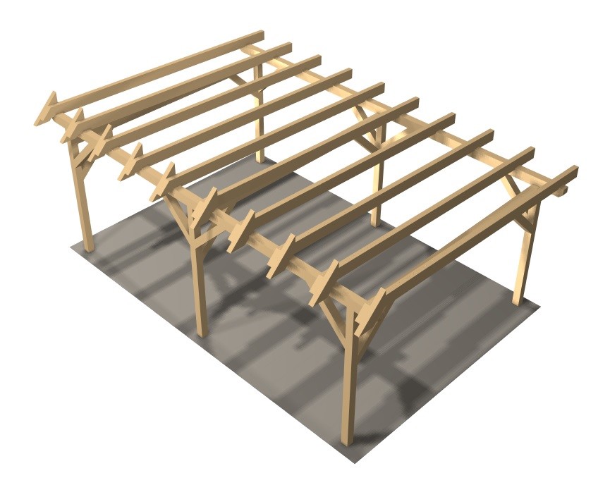 Carport Holzcarport Autoüberdachung KVH Holz Garten