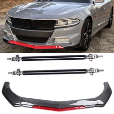 Front Bumper Lip Spoiler Splitter Body Kits Strut Rod For Dodge Charger SRT
