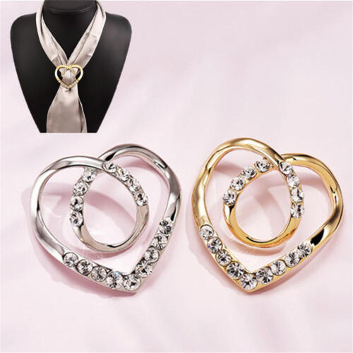 New Style Heart Scarf Brooches Scarf Buckle Brooch Shawl Ring Clip Accessories - Photo 1/14
