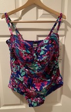 Catalina Womens 2X 18W - 20W One Piece Aqua Blue Swimsuit Bathing Suit NWT
