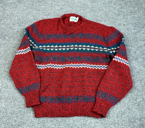 VTG 90s Red Heavy Wool Geometric 
