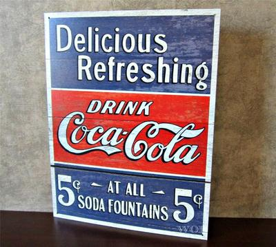 #ad #ad Classic Coca Cola Coke Soda Pop Fountain Drink Business Advertising Sign Metal $28.47