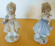 (2) - Vintage Lenwile Ardalt Porcelain Pretty Girl Figurines / Clean - Nice