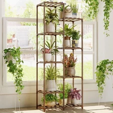 Bamworld Plant Stand Indoor Tall Plant Shelf Outdoor Corner Plants Table Wood...