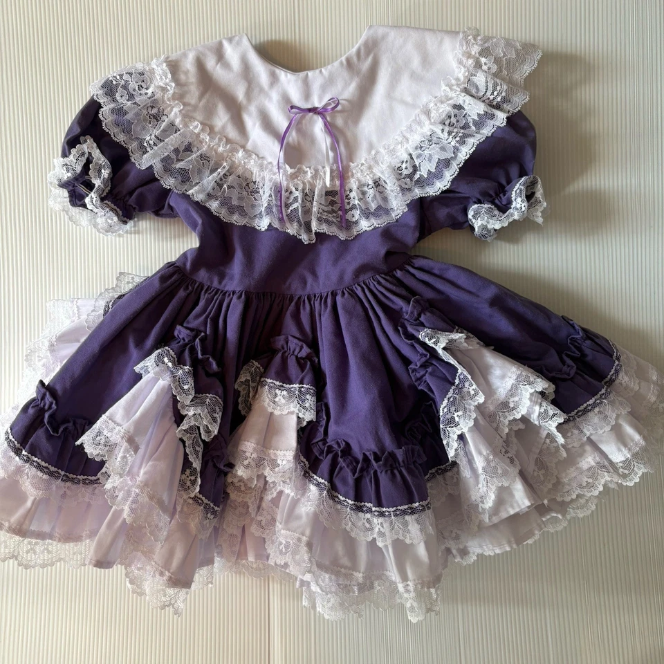 Lid'l Dolly’s Girls Size 3T Lilac Full Circle Purple Pageant Lidl Dolly Dress - Image 3 of 4