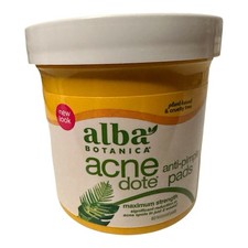 Alba Botanica Acne Dote Anti-Pimple Pads Maximum Strength 60 Pads New