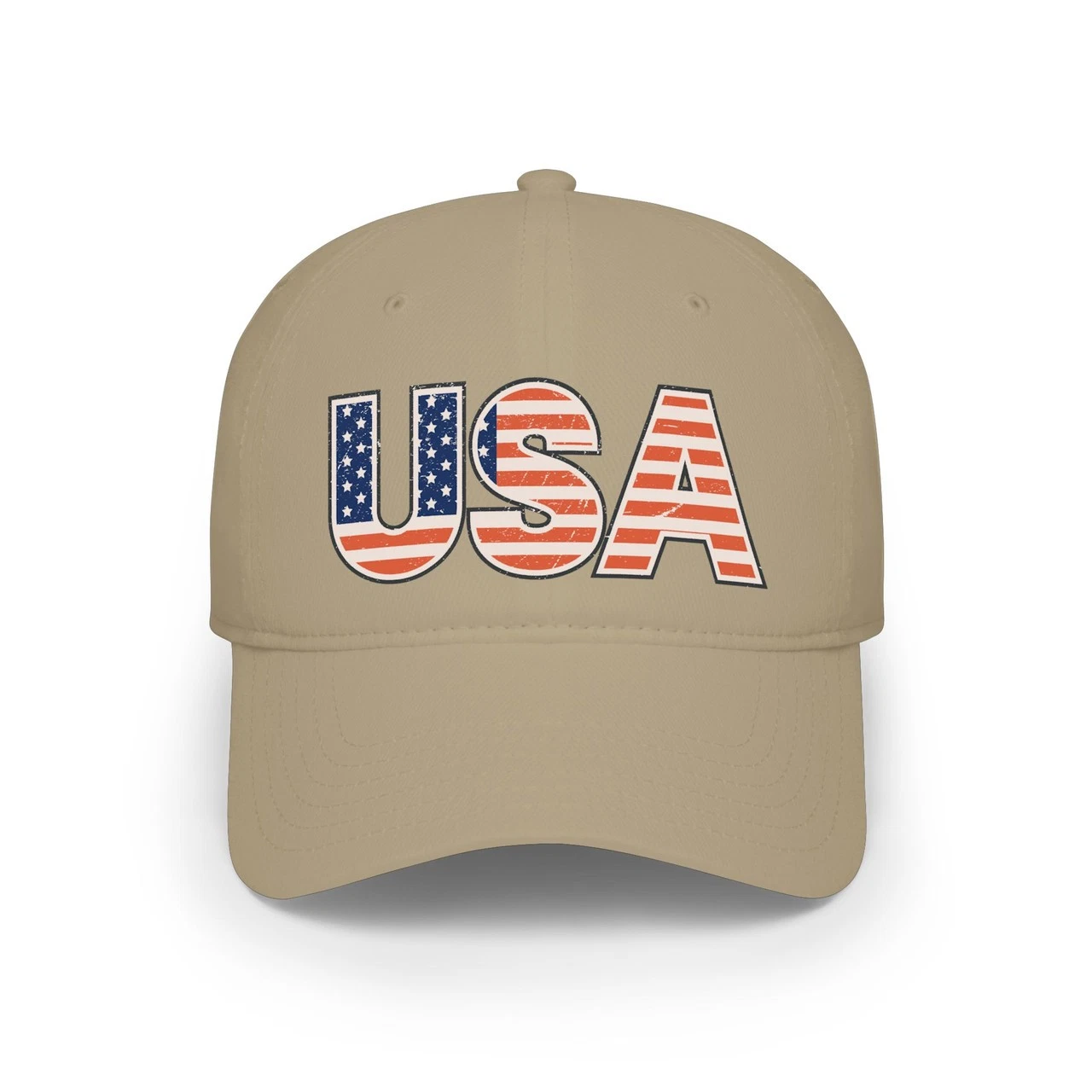 USA Flag Grunge Graphic Baseball Cap – Patriotic American Stars & Stripes Tee