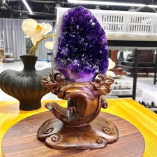 9.56LB A+ Natural Rare Uruguayan amethyst dragon egg cave decoration