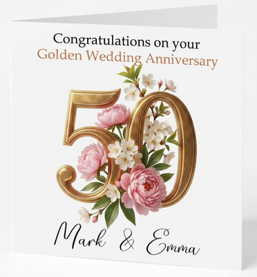 Personalisierte Karte zum 50. Hochzeitstag Goldene Hochzeit Meilenstein Andenken