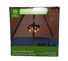 HD DESIGNS,LED Square Umbrella Lights Soft White 7”Lx7”Wx4”H Outdoor Use