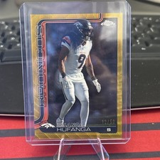 2025 Topps Chrome NFL Talanoa Hufanga Gold Wave Refractor /50 Broncos