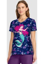 Ariel Cherokee Scrubs Tooniforms Disney Little Mermaid V Neck Top TF626 PRTO