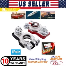 2x US Car Battery Terminal Clamp Connectors Positive Negative Release Disconnect