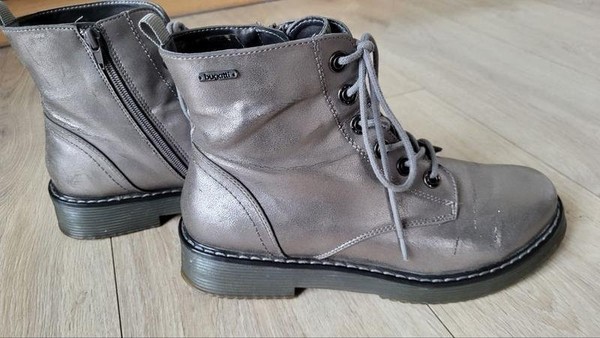 Women Bugatti Boots Silver Synthetic 39.5