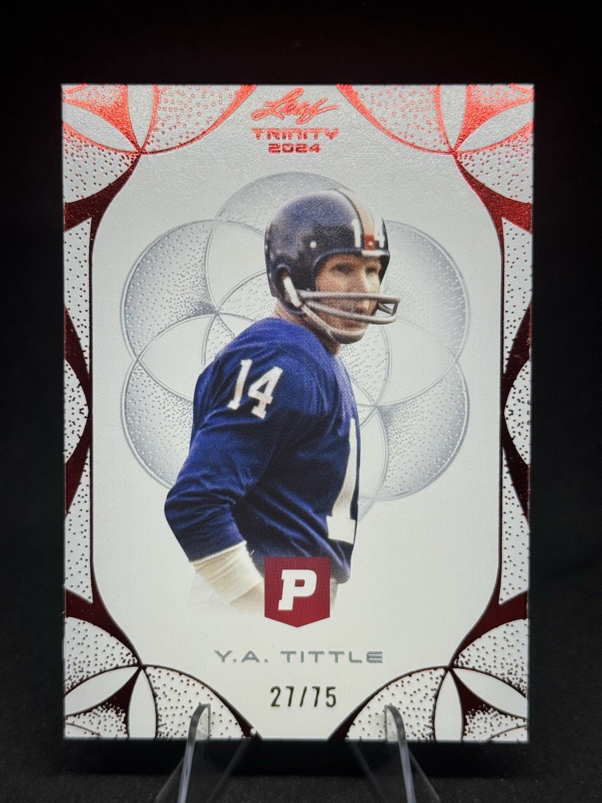 2024 Leaf Trinity Pristine - Y.A. Tittle #100 Red Foil /75