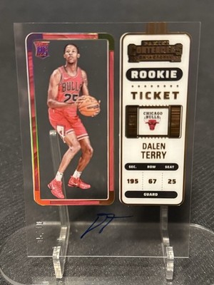 2022-23 Dalen Terry Contenders Clearly Rookie ON CARD Auto GOLD /10 RC
