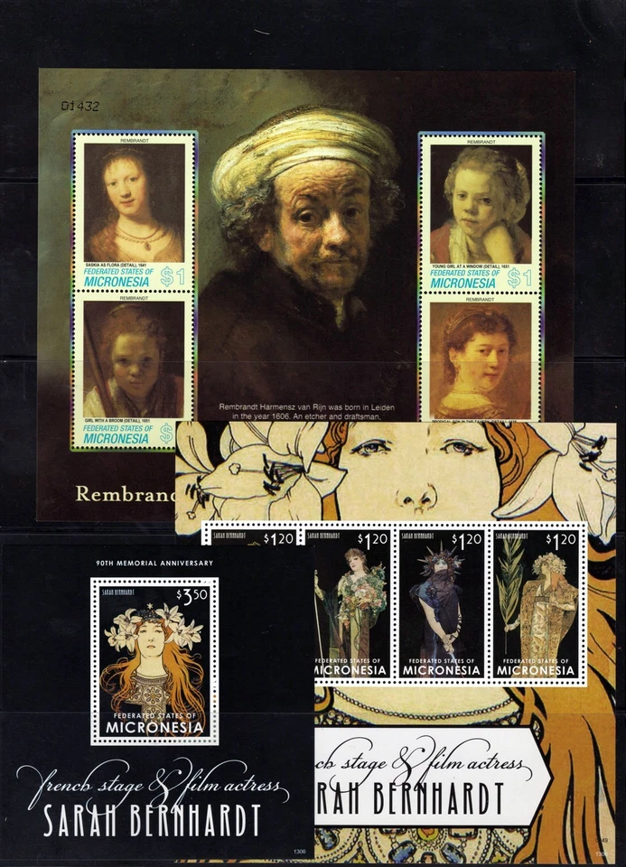 Amazing Art & Painting MNH Collection on NINE pages, Micronesia ZAYIX 0825L1701 - Image 3 of 4