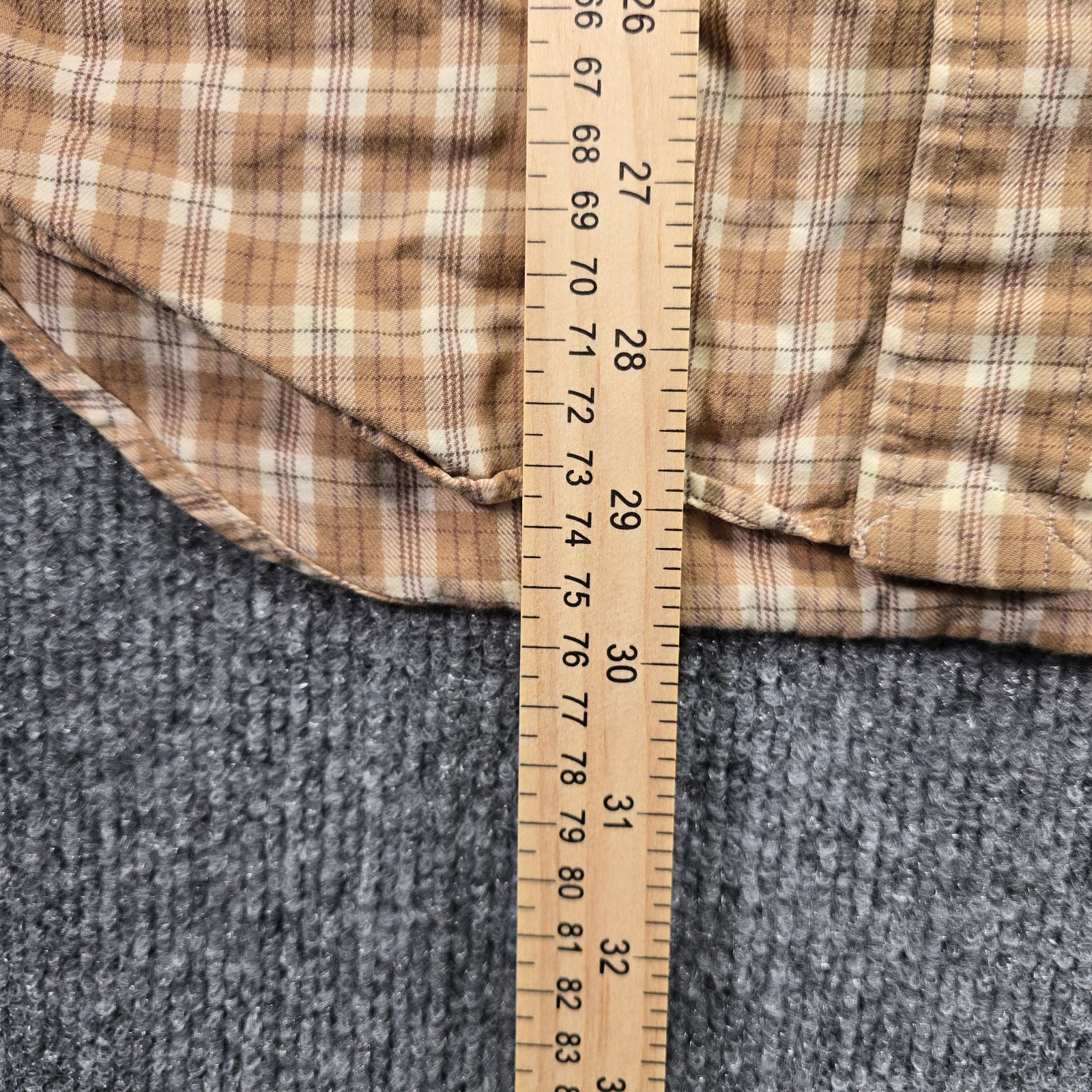 Polo Ralph Lauren Shirt Mens Large Classic Fit Tan Brown Plaid Button Down thumbnail 4