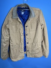 OshKosh B'gosh Shirt Jacket Kids 14A Brown Canvas Lined Workwear Corduroy Collar
