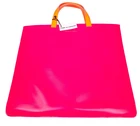Comme Des Garcons Leather Tote Handbag Super Fluorescent Pink Yellow SA 9000SF