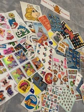 Vintage Stickers Mix Lot, Puffy Pacman Rainbow Candy Pink Panther Garfield Anime