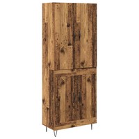 Vintage Highboard 2Er-Set Aus Altholz Und Holzwerkstoff Mit TüRen