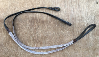 Braune Gummizügel englisches Leder  Equus Gummi Trensenteil Zügel dunkelbraun ha