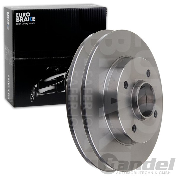 2X Eurobrake Bremsscheiben 249Mm Voll Hinten Passend FÜR CitroËN C4 Peugeot 307-image