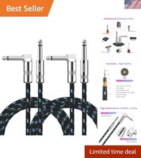 10FT 2 Pack Instrument Cable - Electric Bass Guitar, Keyboard, AMP Cord - 1...