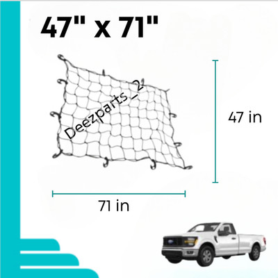 Truck Bed Cargo Net 47''x71''Heavy Duty Tie Down Hook  For FORD F-SERIES 1995-2025