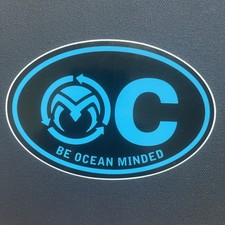 BE OCEAN MINDED Large Black & White Skateboarding STICKER