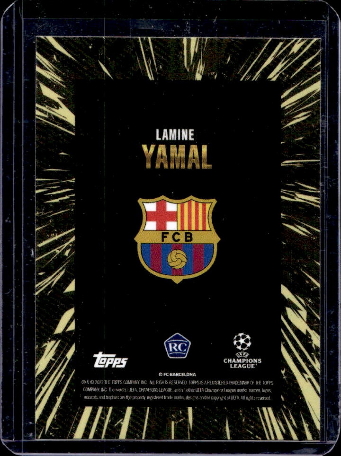 2022-23 Topps X Whip UEFA CC Lamine Yamal RC Rookie Future Stars Barcelona view 2