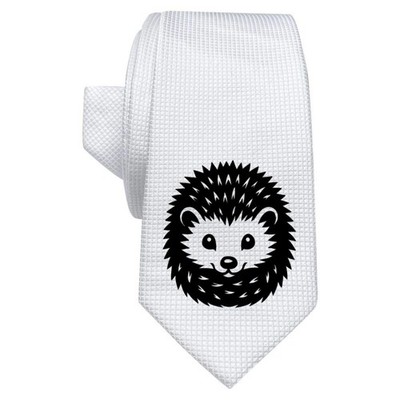 Weiße Krawatte ''süßer zusammengerollter Igel mit Stacheln'' mit Geschenkbox (AT00027894)