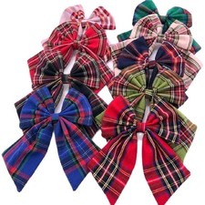 Tartan Bow Knot Hair Clips Plaid Fashion Accessories Festive Hairpins Handmade