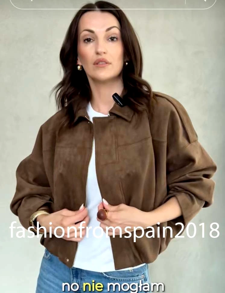 Bomber Zara Studio Gris Avec Fermetures Dorées - Taille M Femme, Occasion Très Bon état