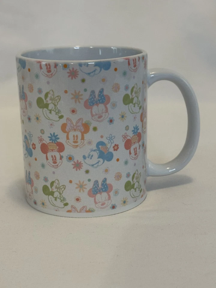 Taza Floral Disney Minnie Mouse 8oz - Rosa Azul Verde Flores Foto 2 de 3