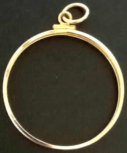 14K Gold 34mm Bezel for Liberty/St. Gaudens $20 Coin Frame Mount Holder Pendant