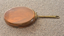 Copper fish pan with brass handle, 26 x 18cm excluding handle