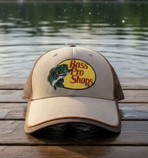 Bass Pro Shops Springfield, MO Tan Embroidered Logo Strapback Hat Cap  Brand New