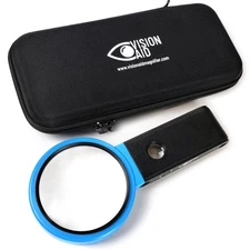 Vision Aid 30x Hands-Free Magnifier with Ultra Bright 36 LED Lights and Case ...
