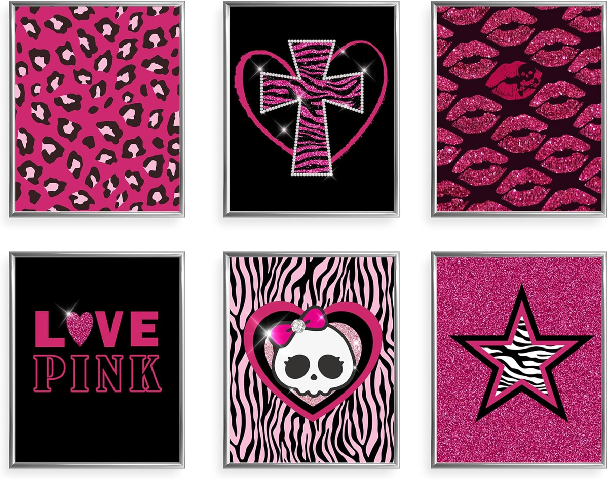 Mcbling Room Decor Aesthetic, Trashy Y2K Posters for Girls Bedroom