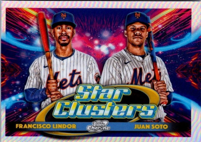 2025 Topps Cosmic Chrome Juan Soto Francisco Lindor Dual Star Clusters #DSC-3