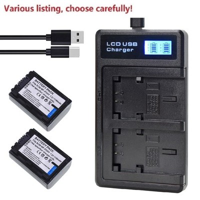Battery or Charger for Sony NP-FH50 NP-FH30 NP-FH70 AC-VQH10 DCR-SR190 DCR-SR200