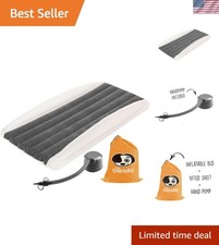 Toddler Air Mattress - Inflatable Bed with Fitted Sheet, Grey