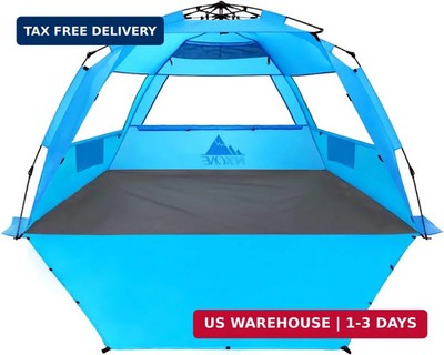 NXONE XL Pop Up Beach Tent, Deluxe Sun Shade Shelter for 4 Person, UPF 50+ Prote