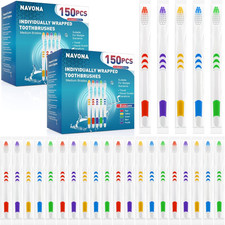 300 PCS Premium Toothbrushes Bulk, Individually Wrapped Toothbrushes, Disposable