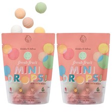 Mini Bath Bombs, 100 Natural Droplets for Kids, Fresh Fruit Scents - Reseala...