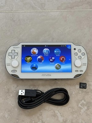 Sony PlayStation Vita White Handheld System - w/ 8GB Memory Card Read Desc